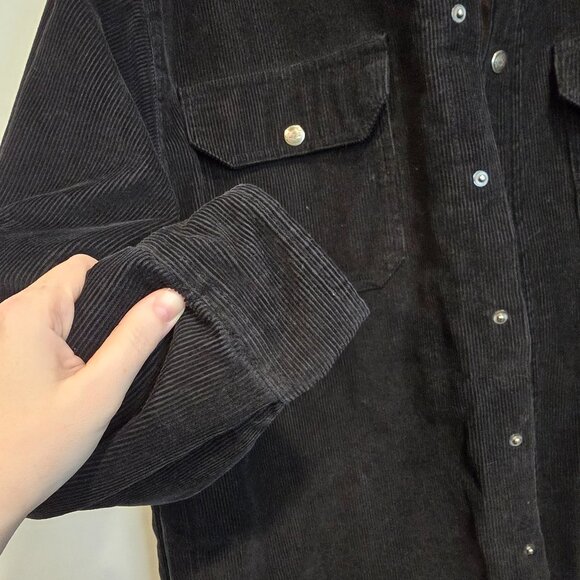 Dickies Insulated Corduroy Snap Jacket Black Men's Size Medium - Picture 6 of 9